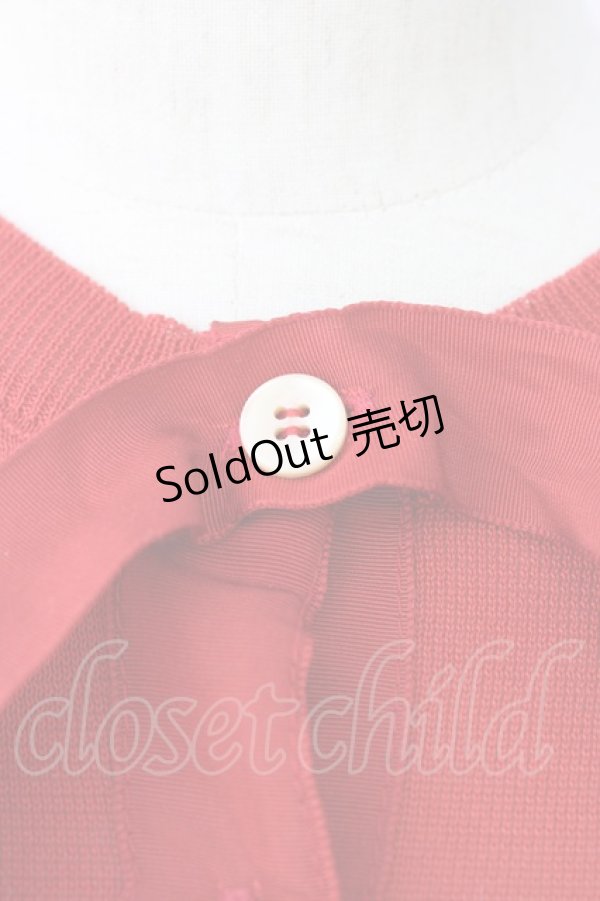 画像3: Jane Marple Dans Le Salon / リボンタイ付きカーディガン M レッド T-26-01-09-013-JM-TO-SA-ZT (3)