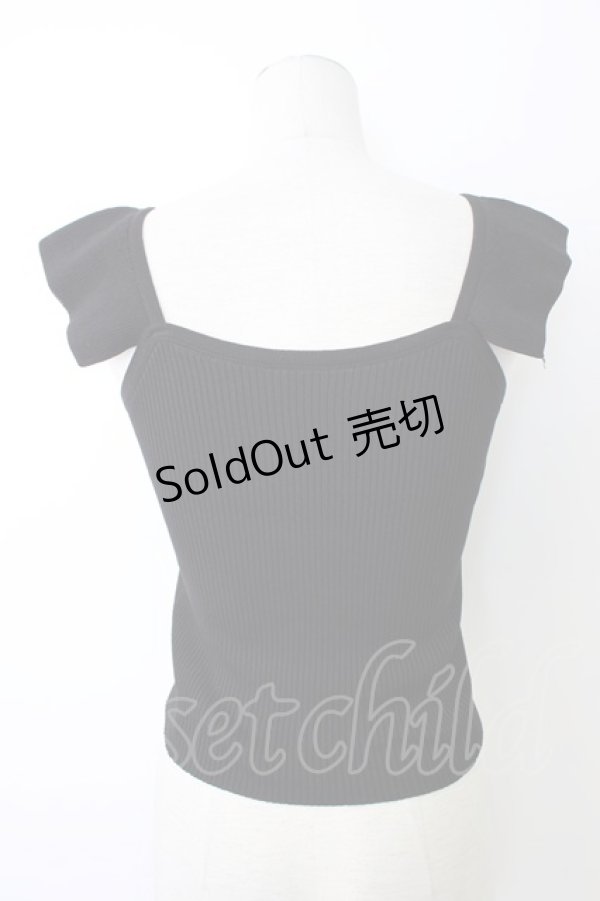 画像2: MARBLE / フロントリボンニットキャミ  黒 T-26-01-09-015-GO-TO-SA-ZT (2)