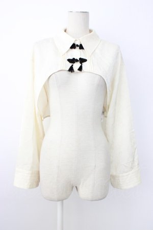 画像: axes femme / チャイナ釦付ボレロ風ブラウス  キナリ T-26-01-09-002-AX-TO-SA-ZT
