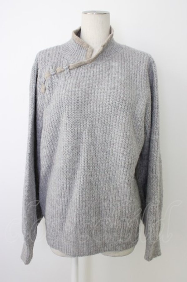 画像1: axes femme / チャイナ風メランジニット  ラベンダー T-26-01-09-017-AX-TO-SA-ZT (1)