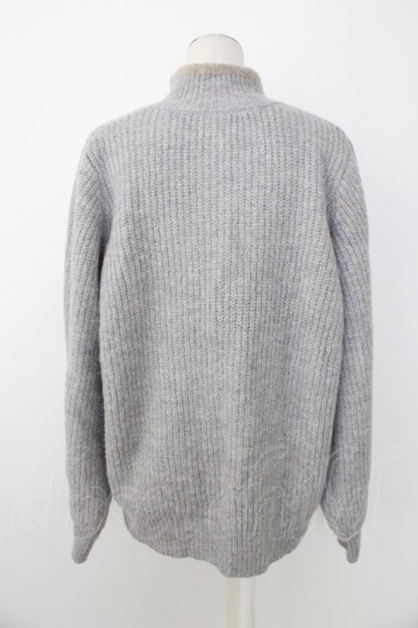 画像2: axes femme / チャイナ風メランジニット  ラベンダー T-26-01-09-017-AX-TO-SA-ZT (2)