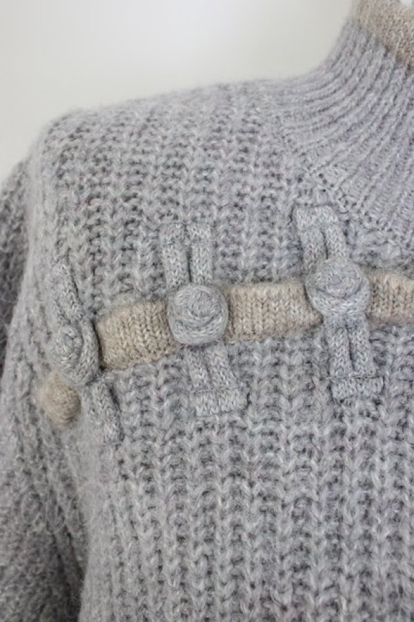 画像4: axes femme / チャイナ風メランジニット  ラベンダー T-26-01-09-017-AX-TO-SA-ZT (4)