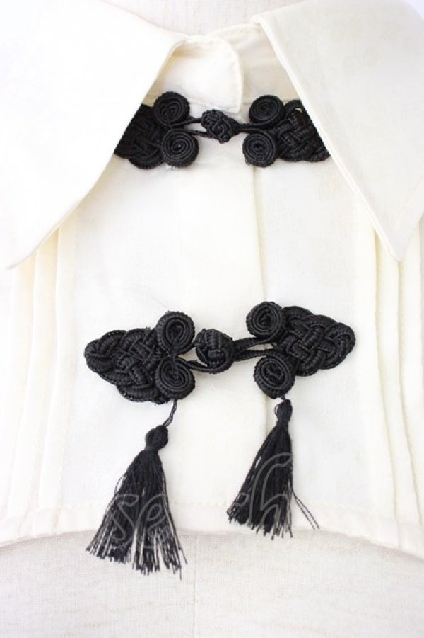 画像3: axes femme / チャイナ釦付ボレロ風ブラウス  キナリ T-26-01-09-002-AX-TO-SA-ZT (3)