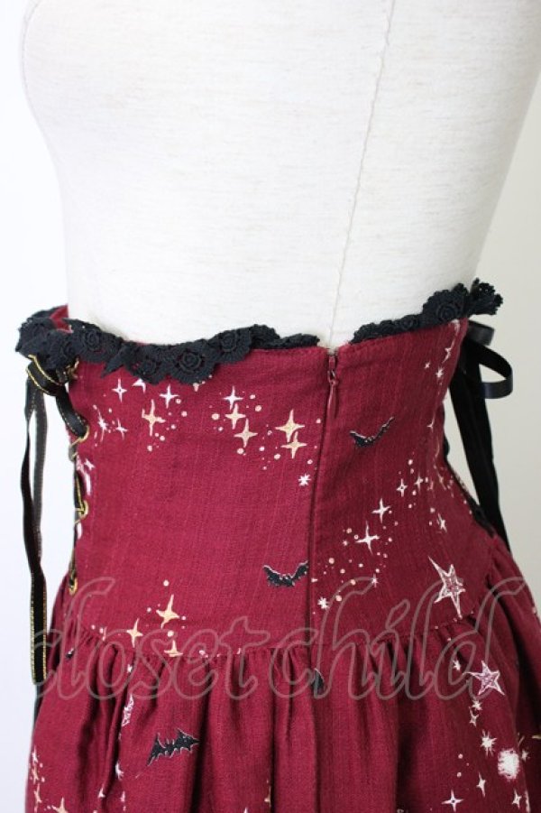 画像3: ALICE and the PIRATES / ゴーストタウンのメリィメイキング柄 スカート  エンジ T-26-01-09-023-PA-SK-SA-ZT (3)