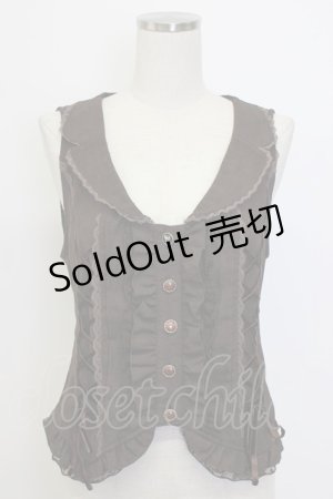 画像: axes femme / レースアップベスト  ブラウン T-26-01-10-004-AX-TO-SA-ZT