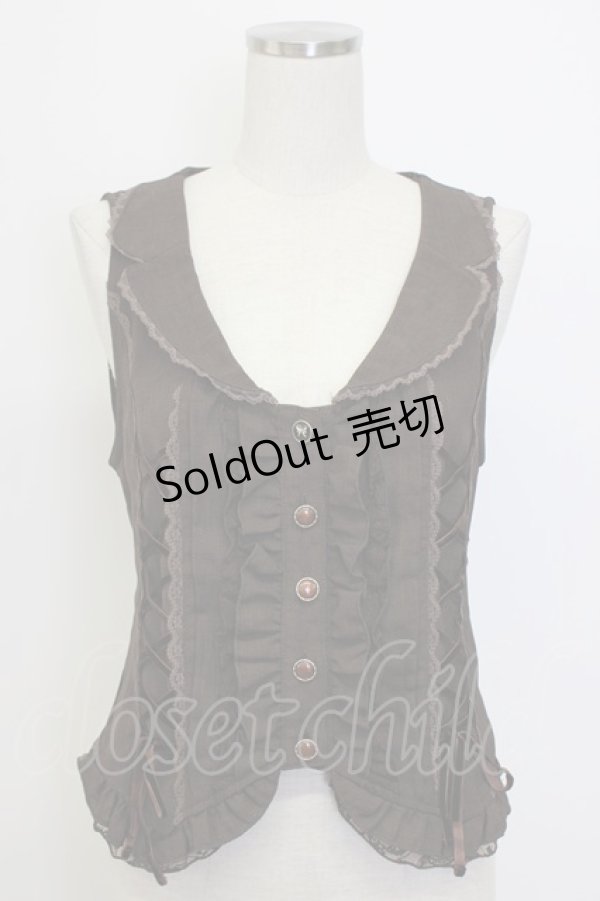 画像1: axes femme / レースアップベスト  ブラウン T-26-01-10-004-AX-TO-SA-ZT (1)