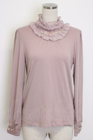 画像: axes femme / ビジュー使いハイネックインナー  ピンク T-26-01-10-002-AX-TO-SA-ZT279