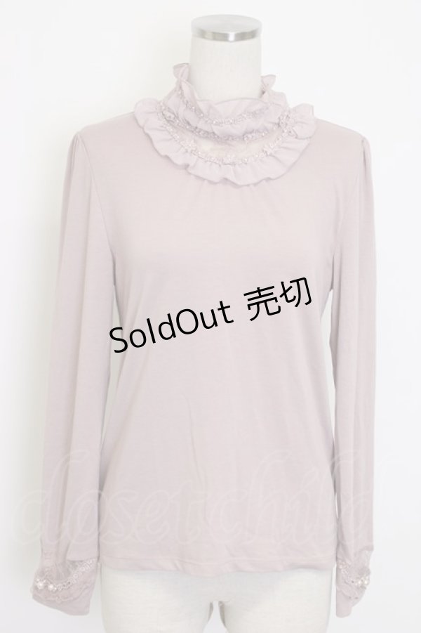 画像1: axes femme / ビジュー使いハイネックインナー  ピンク T-26-01-10-002-AX-TO-SA-ZT279 (1)