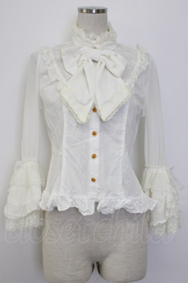 画像1: Angelic Pretty / Romantic Sweet Lacyブラウス  ホワイト T-26-01-13-001-AP-BL-SA-ZT (1)