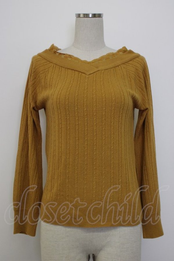 画像1: axes femme / Ｖネックニットプルオーバー  マスタード T-26-01-13-005-AX-TO-IG-ZT (1)