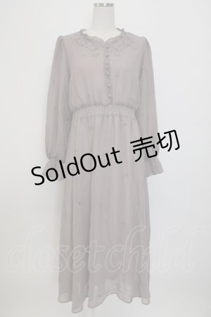 画像: an another angelus / ローズ刺繍シフォンワンピース  ラベンダー T-26-01-13-006-CA-OP-SA-ZT531