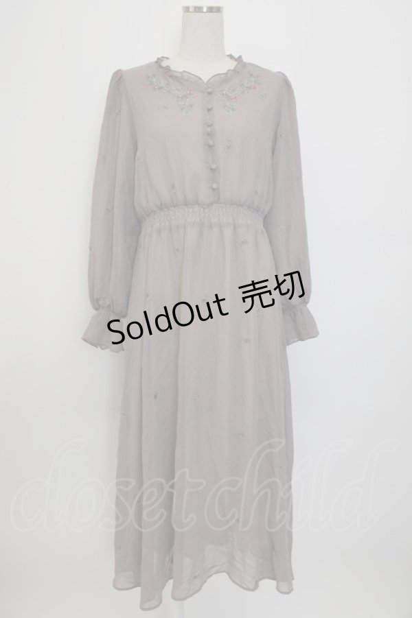 画像1: an another angelus / ローズ刺繍シフォンワンピース  ラベンダー T-26-01-13-006-CA-OP-SA-ZT531 (1)