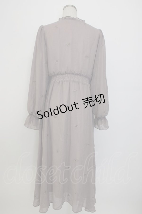 画像2: an another angelus / ローズ刺繍シフォンワンピース  ラベンダー T-26-01-13-006-CA-OP-SA-ZT531 (2)