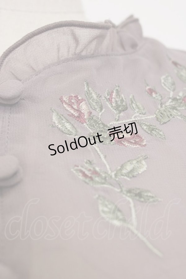 画像3: an another angelus / ローズ刺繍シフォンワンピース  ラベンダー T-26-01-13-006-CA-OP-SA-ZT531 (3)