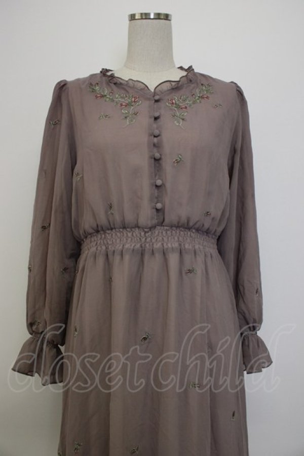 画像6: an another angelus / ローズ刺繍シフォンワンピース  ラベンダー T-26-01-13-006-CA-OP-SA-ZT (6)