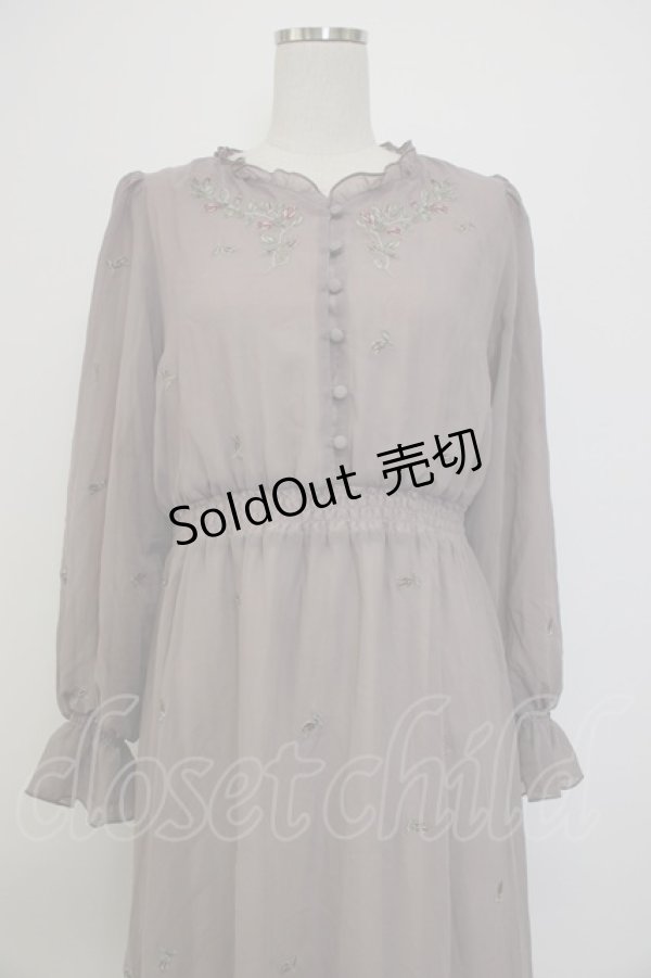 画像6: an another angelus / ローズ刺繍シフォンワンピース  ラベンダー T-26-01-13-006-CA-OP-SA-ZT531 (6)