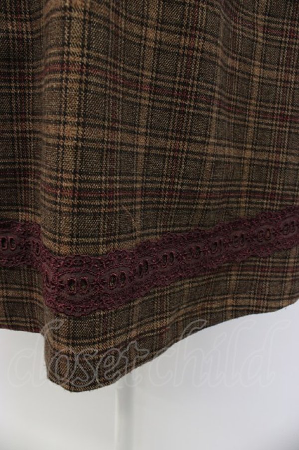 画像3: axes femme Nostalgic / チュール&ドットドッキング半袖ワンピース  ブラウン T-26-01-13-007-LO-OP-SA-ZT (3)