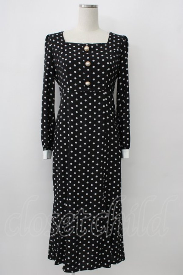 画像1: evelyn / ドットマーメイドワンピース  ブラック T-26-01-13-010-LO-OP-SA-ZT (1)