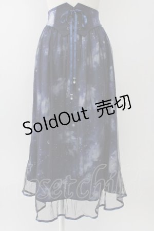 画像: axes femme / テレスコーププリントスカート  ネイビー T-26-01-13-012-AX-SK-SA-ZT531