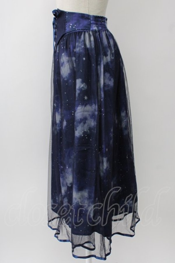 画像4: axes femme / テレスコーププリントスカート  ネイビー T-26-01-13-012-AX-SK-SA-ZT (4)