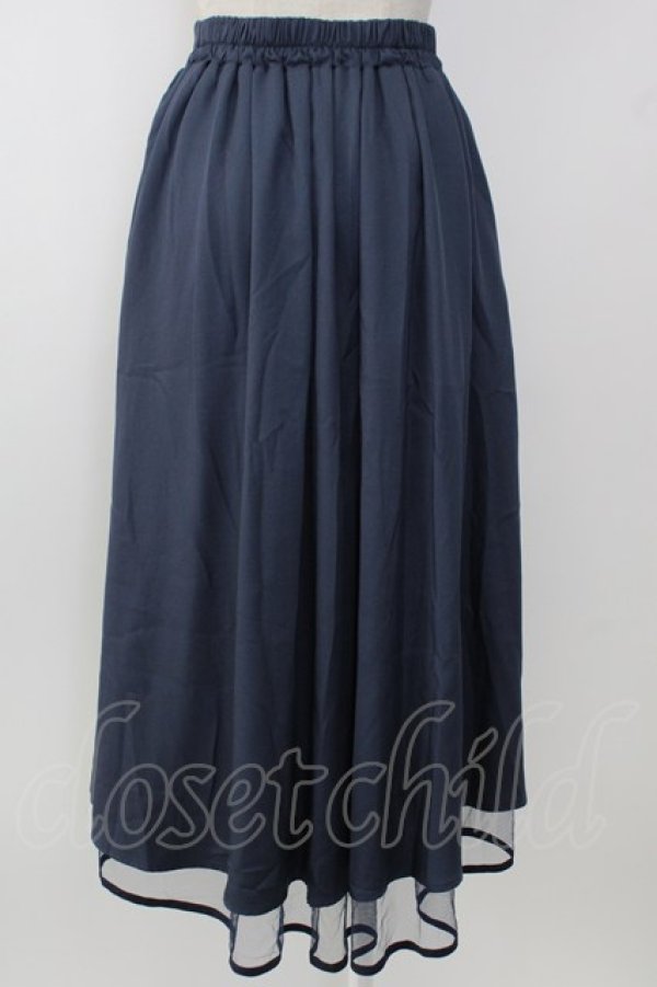 画像2: axes femme / フロントジップイレヘムスカート  ネイビー T-26-01-13-013-AX-TO-SA-ZT (2)