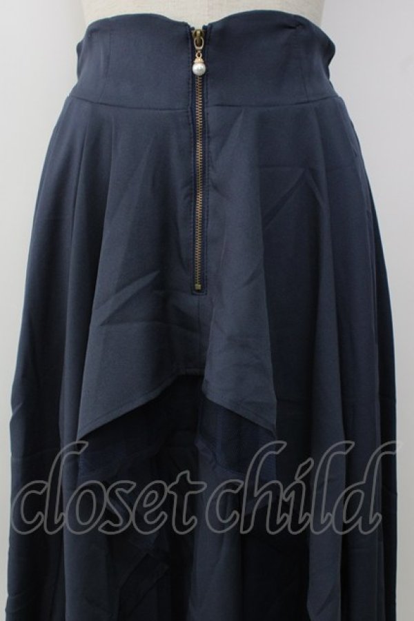 画像5: axes femme / フロントジップイレヘムスカート  ネイビー T-26-01-13-013-AX-TO-SA-ZT (5)