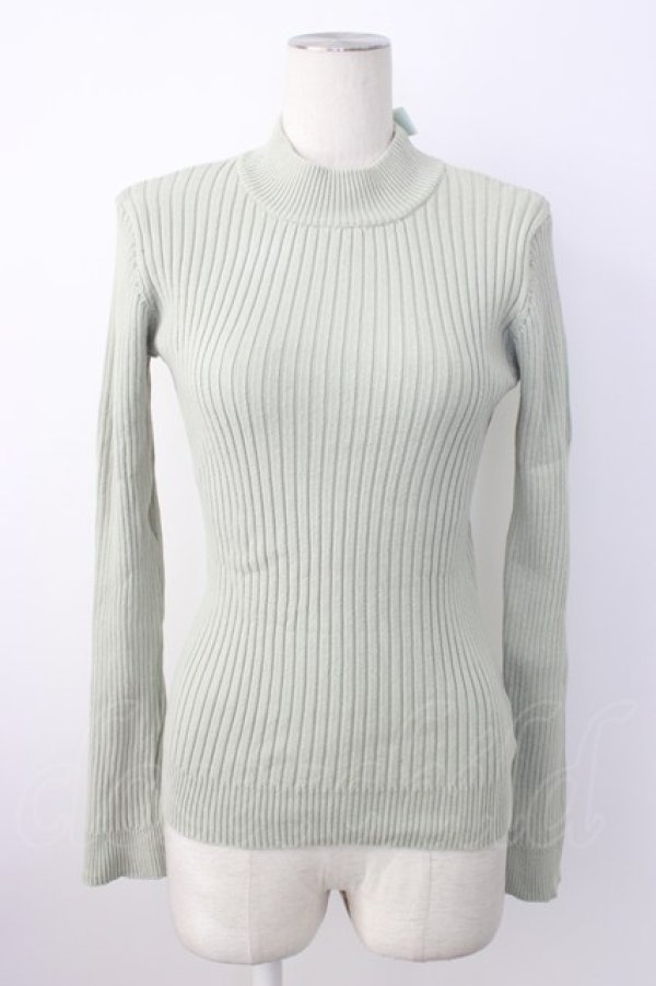 画像1: F&A / バックリボンリブニットプルオーバー  グリーン T-26-01-16-001-LO-TO-SA-ZT (1)