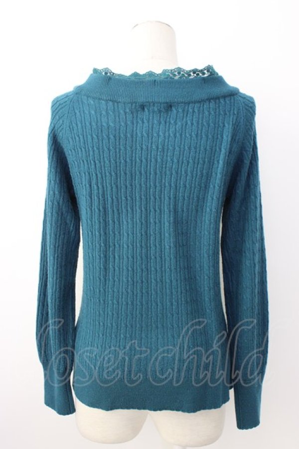 画像2: axes femme / Ｖネックニットプルオーバー  グリーン T-26-01-16-003-AX-TO-IG-ZT (2)