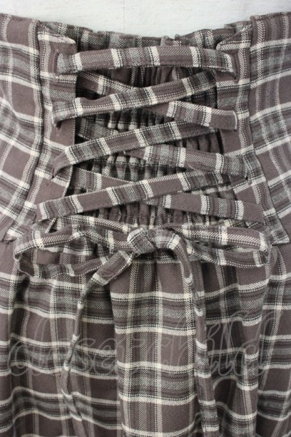 画像3: axes femme / コルセット風チェック柄スカート  パープル T-26-01-16-023-AX-SK-SA-ZTK549 (3)