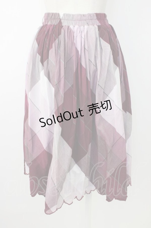 画像2: axes femme / 裾スカラップスカート  パープルけい T-26-01-16-028-AX-SK-IG-ZTK549K549 (2)