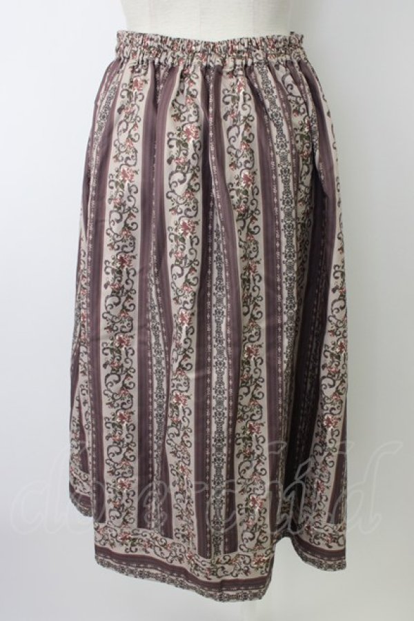 画像2: axes femme / オーナメント縦柄スカート M ブラウン T-26-01-16-029-AX-BL-IG-ZT (2)