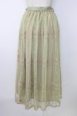 画像2: axes femme / レース×小花刺繍刺繍チュールスカート  グリーン T-26-01-16-030-AX-SK-IG-ZT (2)