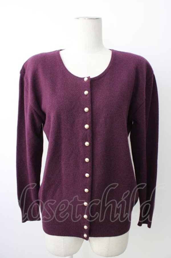 画像1: KANEKO ISAO / カシミア混ラムカーディガン  パープル T-26-01-16-007-EL-TO-OW-ZT (1)