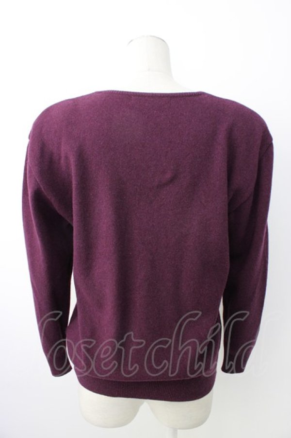 画像2: KANEKO ISAO / カシミア混ラムカーディガン  パープル T-26-01-16-007-EL-TO-OW-ZT (2)