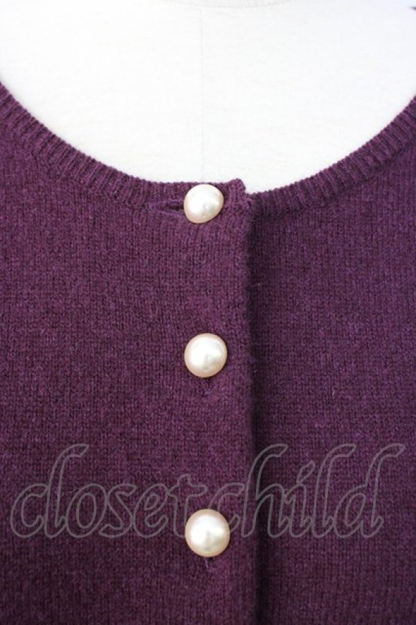 画像4: KANEKO ISAO / カシミア混ラムカーディガン  パープル T-26-01-16-007-EL-TO-OW-ZT (4)