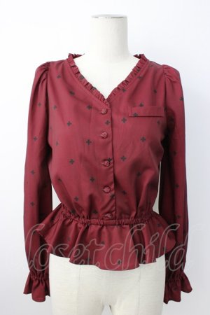 画像: EATME / クロスptVネックブラウス  ボルドー T-26-01-16-008-LO-OP-SA-ZT