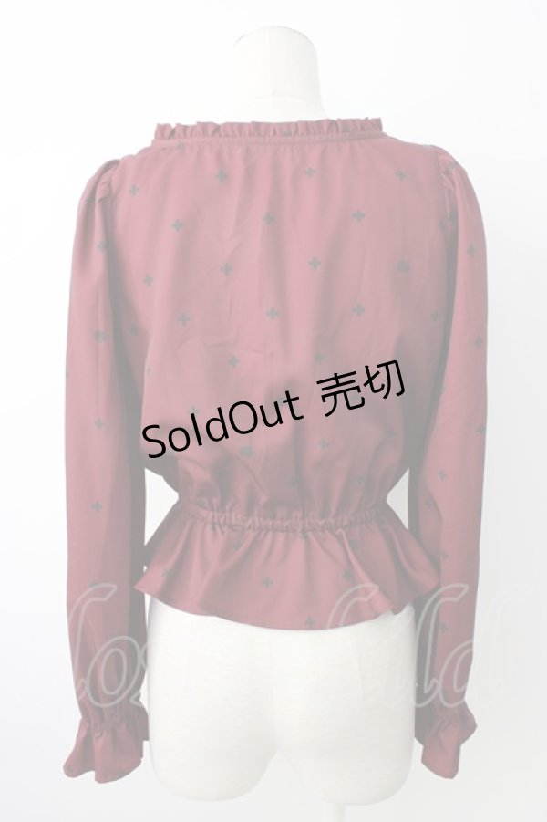 画像2: EATME / クロスptVネックブラウス  ボルドー T-26-01-16-008-LO-OP-SA-ZTK548 (2)