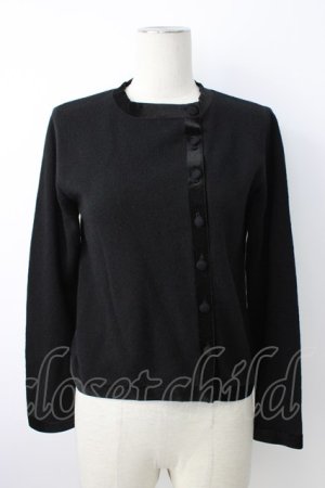 画像: KANEKO ISAO / ベロア切り替えニットカーディガン  クロ T-26-01-16-010-EL-TO-OW-ZT