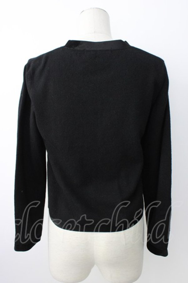 画像2: KANEKO ISAO / ベロア切り替えニットカーディガン  クロ T-26-01-16-010-EL-TO-OW-ZT (2)