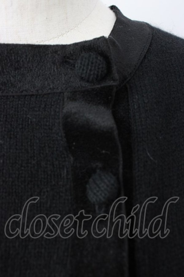 画像3: KANEKO ISAO / ベロア切り替えニットカーディガン  クロ T-26-01-16-010-EL-TO-OW-ZT (3)