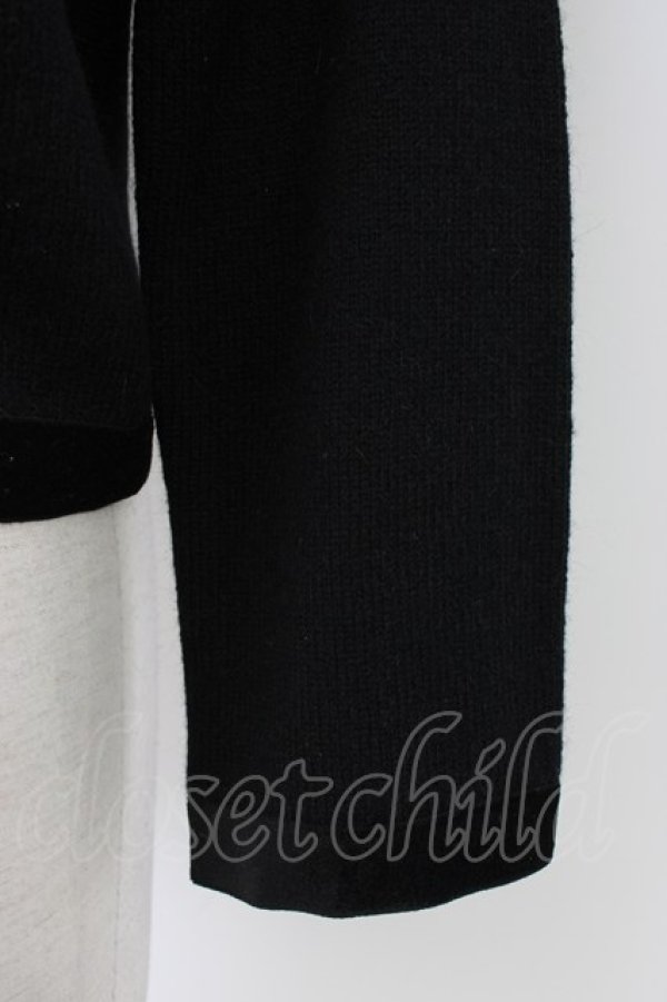 画像4: KANEKO ISAO / ベロア切り替えニットカーディガン  クロ T-26-01-16-010-EL-TO-OW-ZT (4)