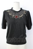 画像1: Secret Honey / エンジェル刺繍ニットトップス  黒ＸゴールドＸ赤 T-26-01-16-011-CA-TO-SA-ZT (1)