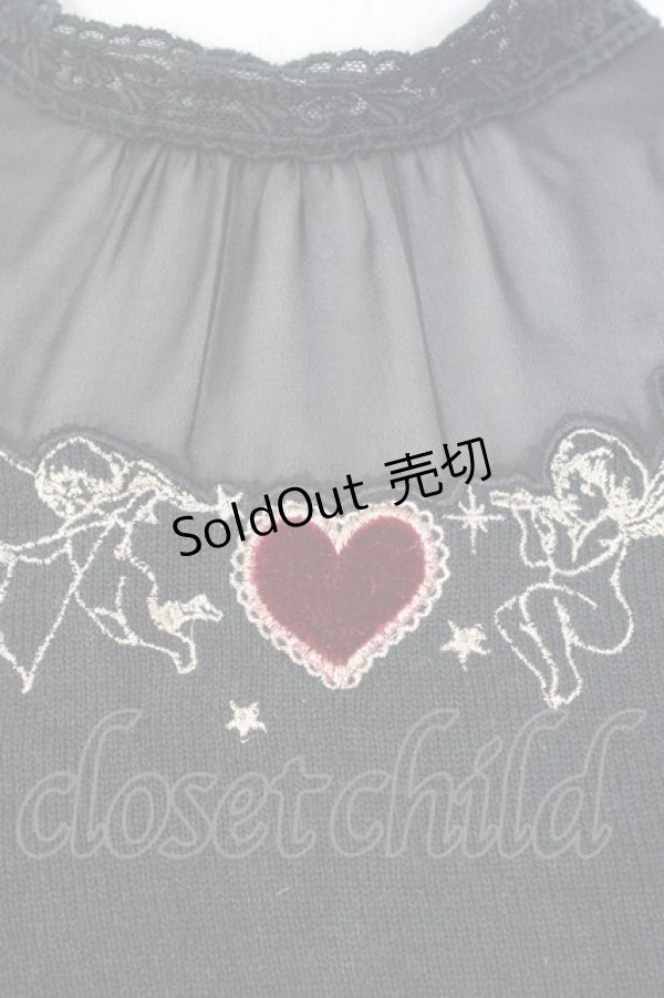 画像3: Secret Honey / エンジェル刺繍ニットトップス  黒ＸゴールドＸ赤 T-26-01-16-011-CA-TO-SA-ZTK560 (3)