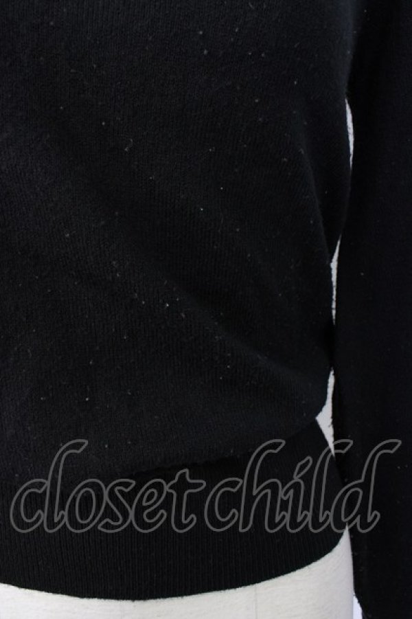 画像5: Ank Rouge / ハイネックパール&リボンニットトップス  黒Ｘ白 T-26-01-16-012-CA-TO-SA-ZT (5)