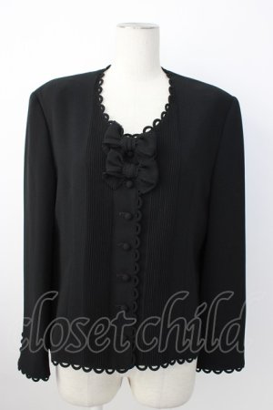 画像: KANEKO ISAO / ループ飾り使いピンタックジャケット  クロ T-26-01-16-014-EL-JA-OW-ZT