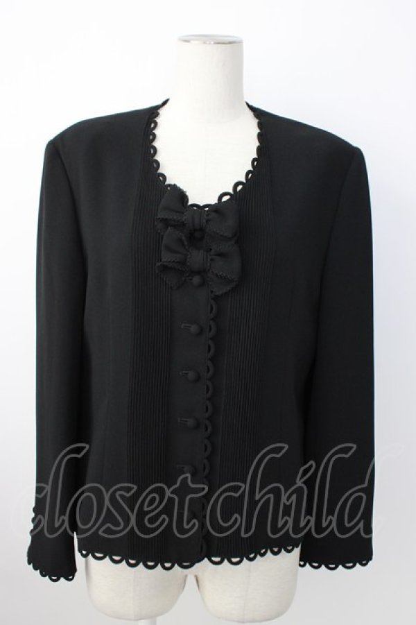 画像1: KANEKO ISAO / ループ飾り使いピンタックジャケット  クロ T-26-01-16-014-EL-JA-OW-ZT (1)