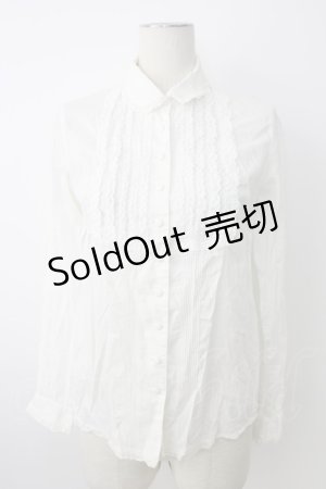 画像: PINK HOUSE / プチカラーピコフリルブラウス  ホワイト T-26-01-16-015-LO-BL-IG-ZT