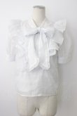 画像1: evelyn / Vフリルボウタイブラウス  ホワイト T-26-01-16-016-LO-BL-SA-ZT (1)