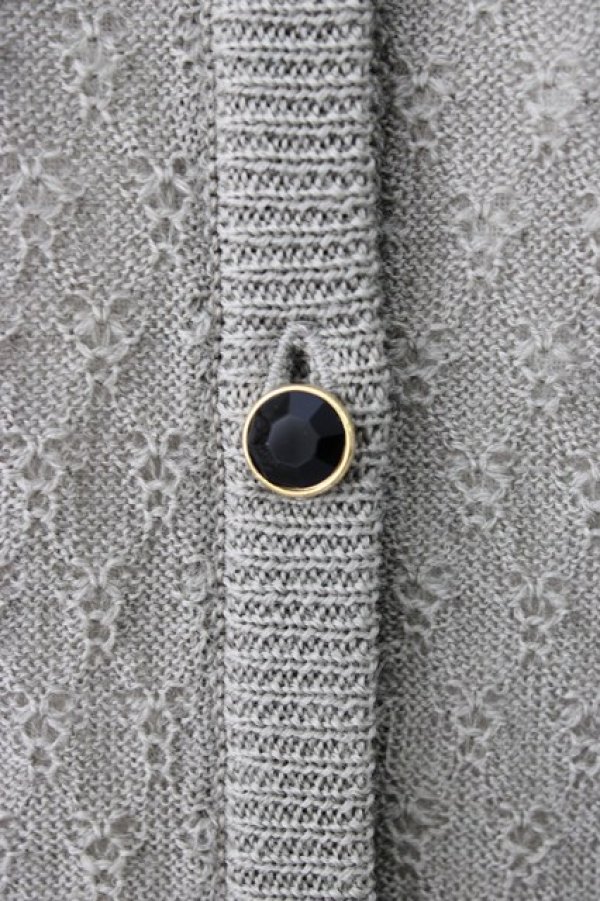 画像4: KANEKO ISAO / ピコフリル使い襟つきカーディガン  チャコールグレー T-26-01-16-002-EL-TO-OW-ZT (4)