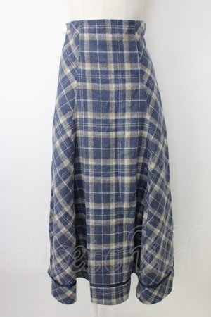画像: axes femme / 起毛チェック編上スカート  ブルー T-26-01-16-022-AX-SK-SA-ZT
